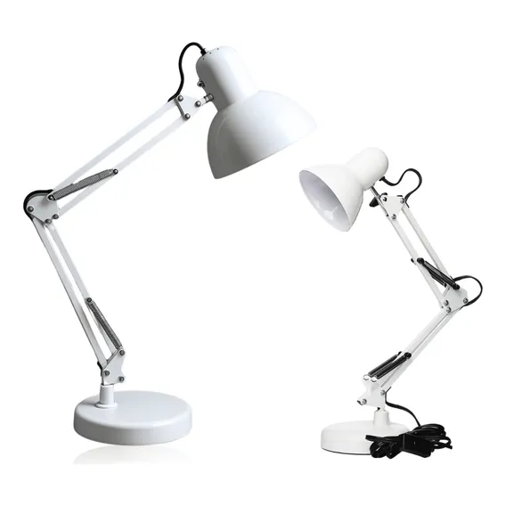 Luminária De Mesa Articulada Branca Abajur Lustre Lanterna Foto 1