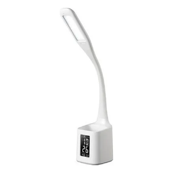 Luminária De Mesa Com Relógio E Porta Caneta Foto 1