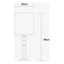 Luminária De Mesa Cúpula Tecido Cru Base Branco Provençal Foto mini 4