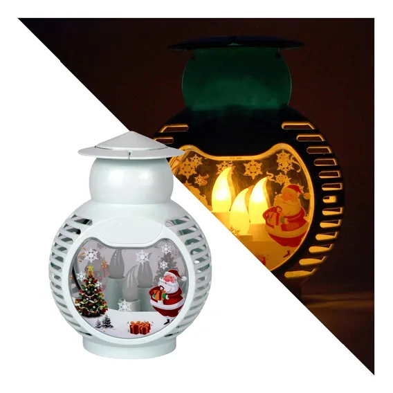 Luminária De Natal Projetor Led Abajur Portátil Usb Branco 110v/220v Foto 1