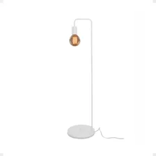 Luminária De Piso AlumÃnio Coluna Abajur Pedestal 1,40cm Cúpula Branco Foto mini 1
