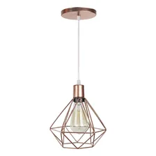Luminária De Teto Diamante Pendente Diamante Rose Gold Foto mini 1