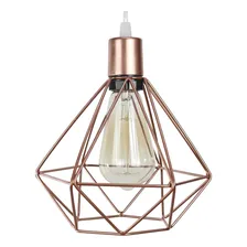 Luminária De Teto Diamante Pendente Diamante Rose Gold Foto mini 2