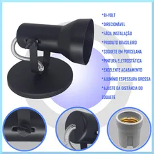 Luminaria De Teto Spot Sobrepor Lampada Par20 Bulbo 6 Soft Cor Preto 110V/220V Foto mini 3