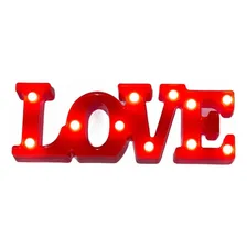 Luminária Decorativa Abajur Love Luz Led Mesa Decoração Cor da estrutura Vermelho Foto mini  2