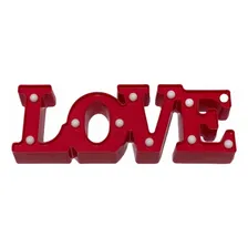Luminária Decorativa Abajur Love Luz Led Mesa Decoração Cor da estrutura Vermelho Foto mini  3