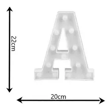 Luminária Decorativa Led 3d Letra A Branca 21cm Decor Festa Foto mini  3