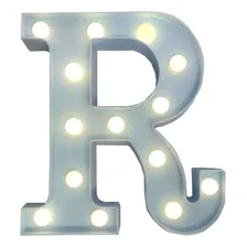 Luminária Decorativa Led 3d Letra R Azul 22cm Decor Festa Foto  mini 1