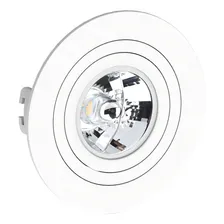Luminaria Embutir Ar70 Plano Redondo Branco + Soquete Foto  mini 1