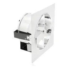Luminária Embutir Quadrada Compacta Com Aleta P/ 2 Lamp Pino Cor Branco Foto mini  2