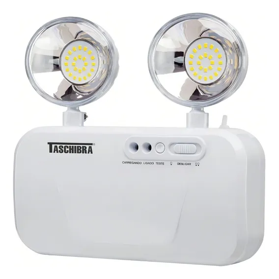 Luminária Emergência Bloco 2 Faróis 1200 Lúmens Taschibra Foto 1