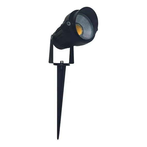 Luminária Espeto Led Jardim Redondo Preto 7w Bivolt 3000k Foto 1