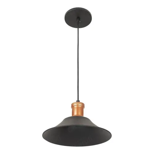 Luminaria Estilo Industrial Preta Com Cobre Mesa Bilhar Foto 1