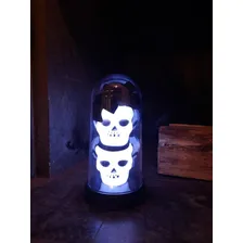 Luminária Halloween Caveira Dupla Redoma Cúpula Frio Foto mini 2