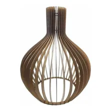 Luminaria Ideal Pendente Rustico Madeira Pear Grande 53x63cm Foto mini 1