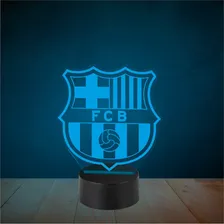 Luminária Led 3d Barcelona Champions League Dia Dos Pais Estrutura Preta 127/220v Foto mini  3
