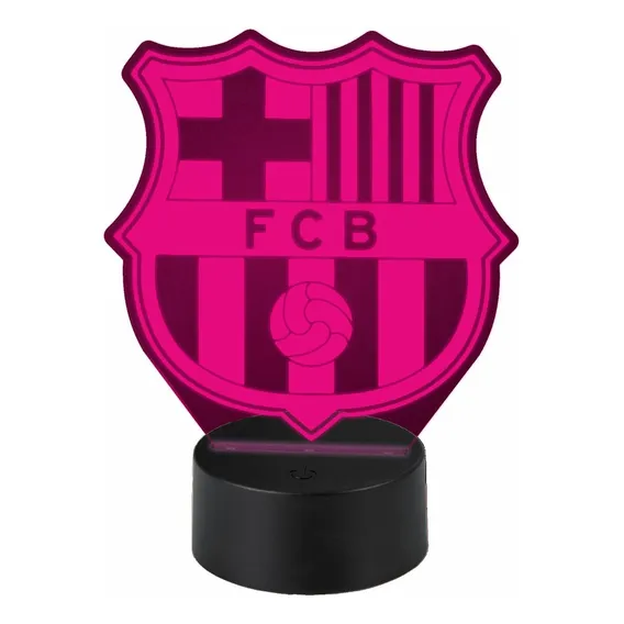 Luminária Led 3d Barcelona Champions League Dia Dos Pais Estrutura Preta 127/220v Foto 1