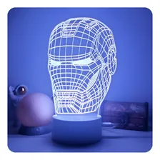 Luminaria Led 3d, Homem De Ferro, Heroi, Vingadores 16 Cores Estrutura Branco Foto mini 4