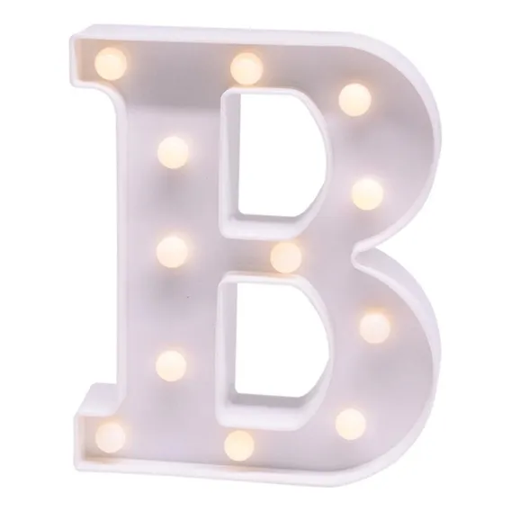 Luminária Led 3d Letra/números Branca 22cm Decoração Festa Foto 1