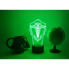 Luminária Led 3d, Medicina, Símbolo Médico, Pilha Cúpula Colorido Estrutura Preto Foto mini  2