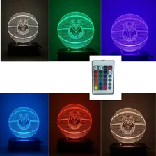 Luminaria Led 3d, Milwaukee Bucks, Basquete, 16 Cores Estrutura Preto Foto mini 4