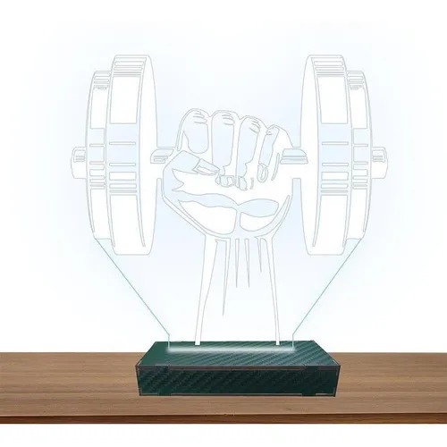 Luminária Led 3d Musculação Academia Abajur Branca Foto 1
