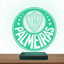 Luminária Led 3d Time Palmeiras Futebol Abajur Luxo Porco Foto mini 2