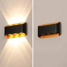 Luminária Led 8w Parede Arandela Área Interna Externa Estrutura Preto 110v.220v Foto mini  2