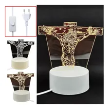 Luminária Led Abajur 3d Jesus Cristo Lindo Efeito De Luz Led Foto  mini 1