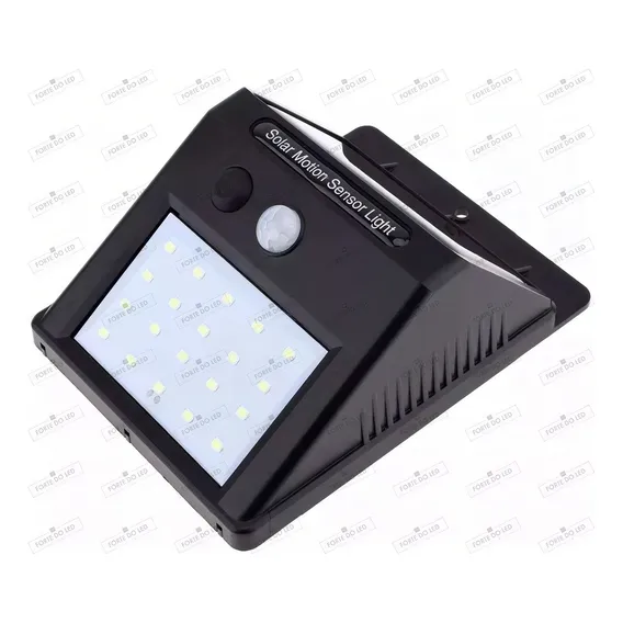 Luminária Led Arandela Solar 20 Leds Com Sensor De Presença Foto 1