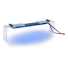 Luminária Led Azul Branco Aquário 30cm Suporte Acrílico Foto  mini 1