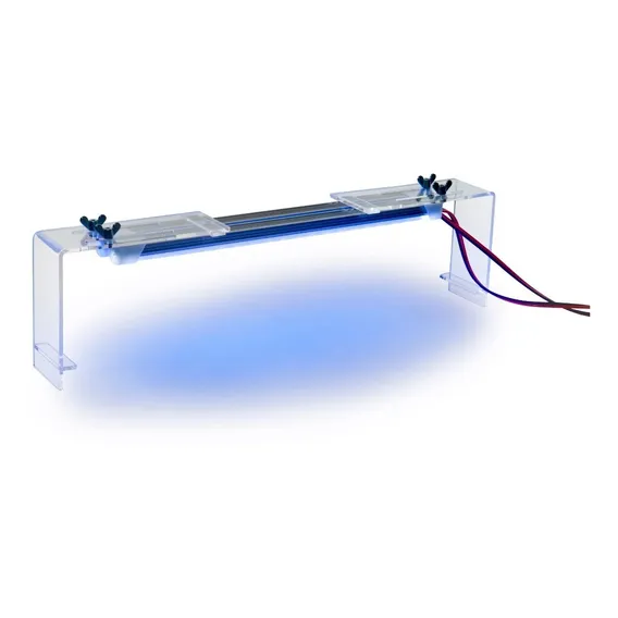 Luminária Led Azul Branco Aquário 30cm Suporte Acrílico Foto 1