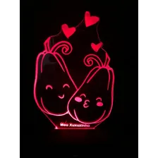 Luminária Led, Dia Dos Namorados, Presente, Abajur,decoração Cúpula 16 Cores Estrutura Preto Foto mini  3
