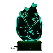 Luminária Led, Dia Dos Namorados, Presente, Abajur,decoração Cúpula 16 Cores Estrutura Preto Foto  mini 1
