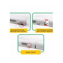 Luminária Led Linear 12w 120cm Neutro 4000k Taschibra Foto mini 3