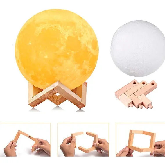 Luminária Led Lua Cheia 3d Umidificador Aromatizador Foto 1