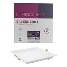 Luminaria Led Painel Recuado 25w Save Energy Embutir 4000k 110v/220v Foto mini 1