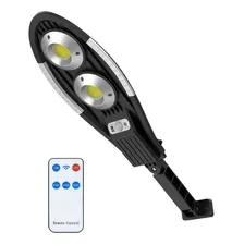 Luminaria Led Solar Pública Poste Rua 100w Sensor Presença Estrutura Preto Foto mini 2