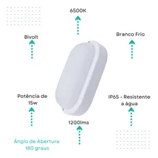 Luminária Led Tartaruga 15w 6500k Bivolt 3653 - Galaxy Led Foto mini 4