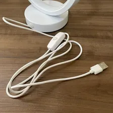 Luminária Led Usb De Mesa Circular Com Base Abajur Branca Foto mini 4