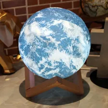 Luminária Lua Cheia 3d Abajur Touch 15cm Cores Touch Lua Foto mini 4