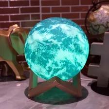 Luminária Lua Cheia 3d Abajur Touch 15cm Cores Touch Lua Foto mini 3