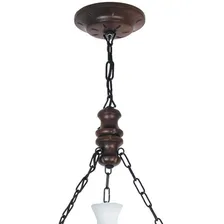 Luminária Lustre Rústico Envelhecido 1 Lâmpada Muller 801e Cor Marrom Foto mini 4