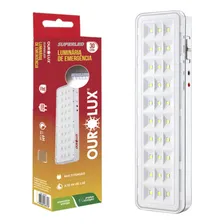 Luminaria Luz De Emergencia 30 Leds 2w Ourolux Cor Branco 110V/220V Foto mini 4