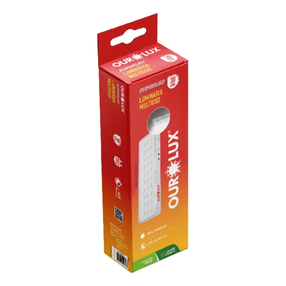 LuminĂĄria Luz De EmergĂȘncia Superled Bivolt 30 Leds Ourolux Foto 1