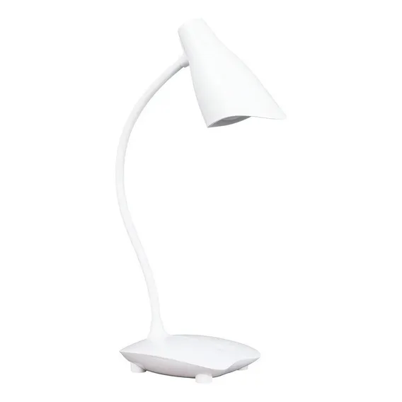 Luminária Mesa Led Articulada Branca Touch Bateria 3w 5000k Foto 1