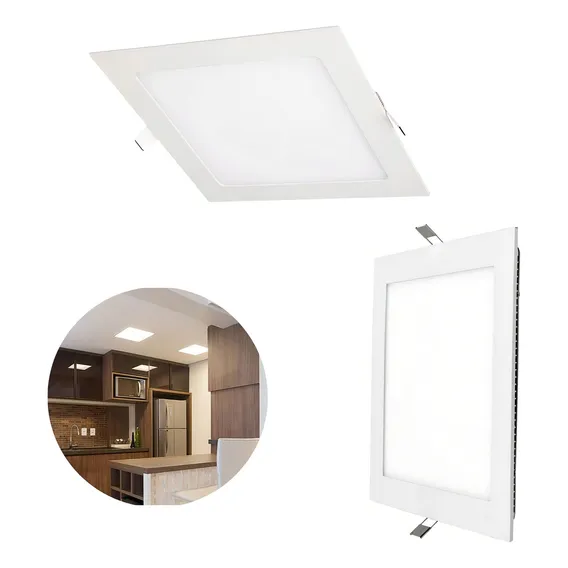 Luminária Painel Led Slim Quadrado Embutir 18w 4000k Neutro Foto 1