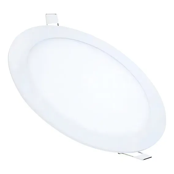 Luminária Painel Plafon Led 18w Redondo Embutir Branco Frio Foto 1