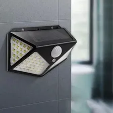 Luminária Parede Solar 100 Led Com Sensor Prova Dágua Jardim Foto mini  2