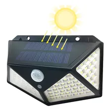Luminária Parede Solar 100 Leds Bateria Luz Balizador Foto mini 4